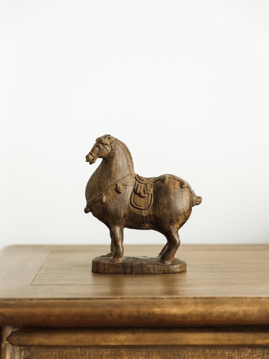 Tang Dynasty-inspired Agarwood Horse Statue