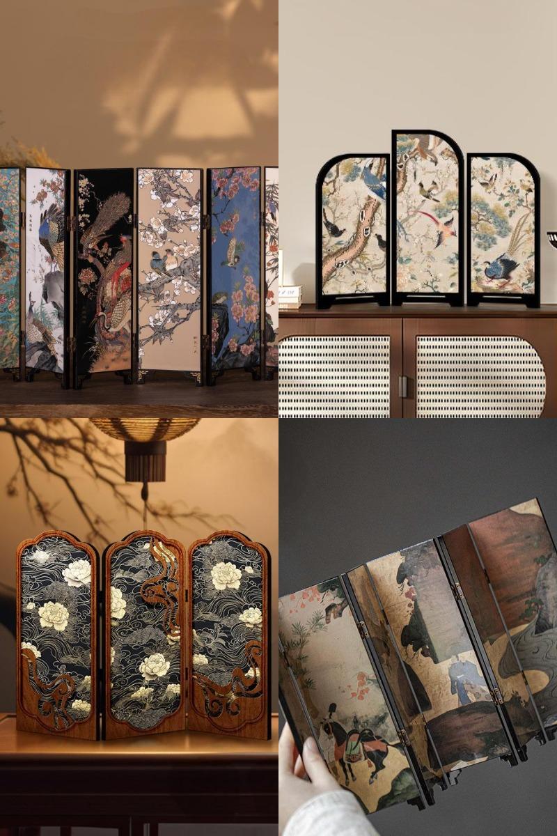 Chinese small vintage folding screens