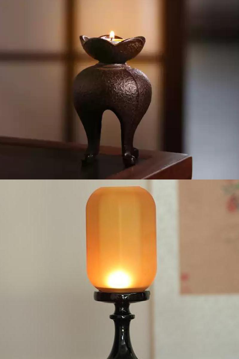 decorative candle holder Asian inspired